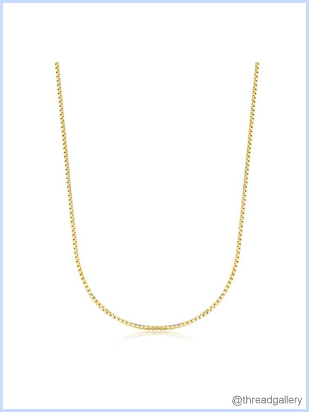 14K Yellow Gold Square Box Chain Necklace Unisex 16in Spring Ring Clasp